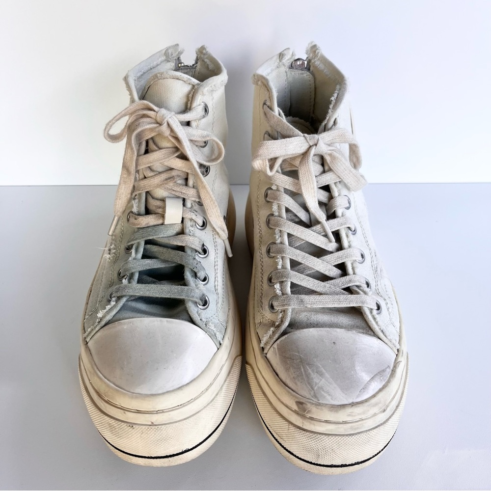 R13 White High-Top Sneakers